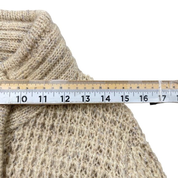 Vintage Long Wool Button Down Coat Jacket Cardigan Cable Knit Women's Medium - Picture 5 of 10